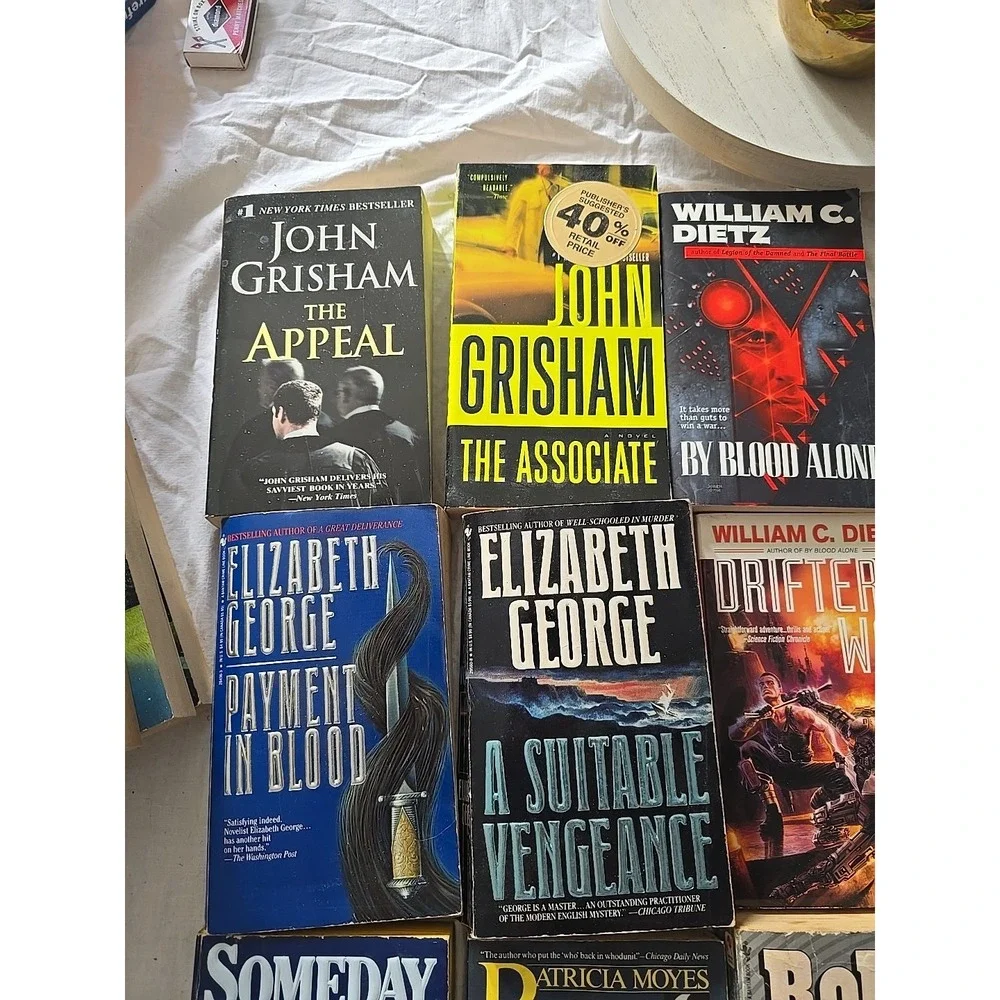 Lot of 9 John Grisham, William Dietz, Elizabeth George Legal Paperback Books